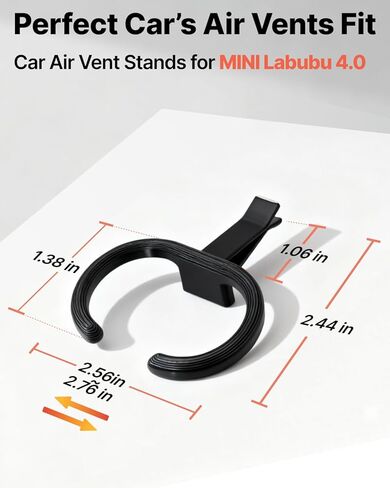 3Pcs 3D Printed Car Air Vent Stands for mini Labubu 4.0 The Monsters Pin for Love Series, Black Display Mount for Small Dolls with 2.17-inch Wide Clip, Cute Car Interior Accessories in Saudi Arabia