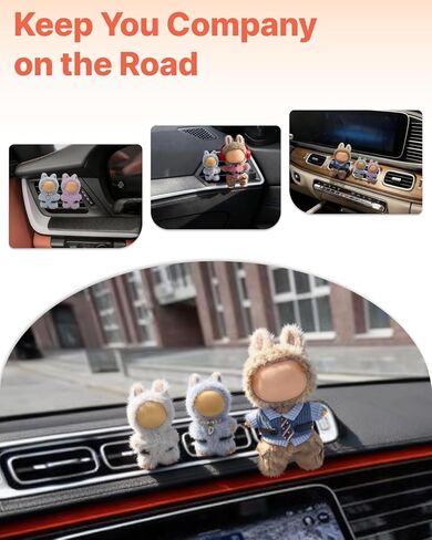 3Pcs 3D Printed Car Air Vent Stands for mini Labubu 4.0 The Monsters Pin for Love Series, Black Display Mount for Small Dolls with 2.17-inch Wide Clip, Cute Car Interior Accessories in Saudi Arabia