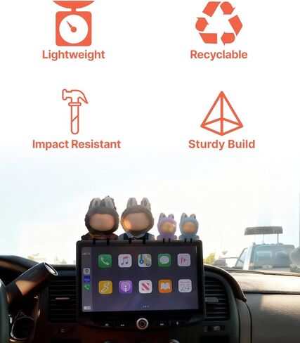 3Pcs 3D Printed Car Air Vent Stands for mini Labubu 4.0 The Monsters Pin for Love Series, Black Display Mount for Small Dolls with 2.17-inch Wide Clip, Cute Car Interior Accessories in Saudi Arabia