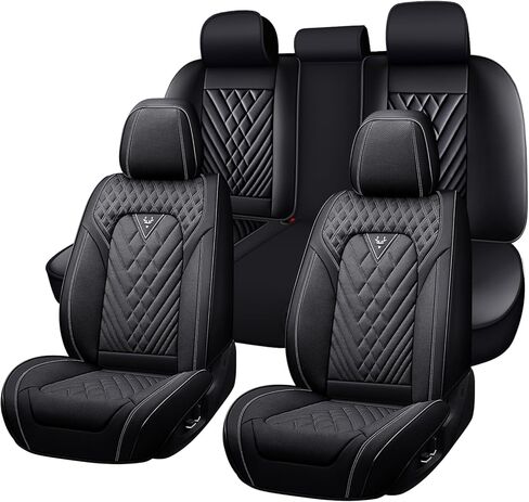 أغطية مقاعد السيارة لسيارة Mercedes-Benz GLA 250 2017-2025، أغطية مقاعد من الجلد الصناعي المقاوم للماء، غطاء إكسسوارات داخلية فاخرة للسيارات (مجموعة من 5 مقاعد، أسود) in Saudi Arabia