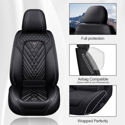 أغطية مقاعد السيارة لسيارة Mercedes-Benz GLA 250 2017-2025، أغطية مقاعد من الجلد الصناعي المقاوم للماء، غطاء إكسسوارات داخلية فاخرة للسيارات (مجموعة من 5 مقاعد، أسود) in Saudi Arabia
