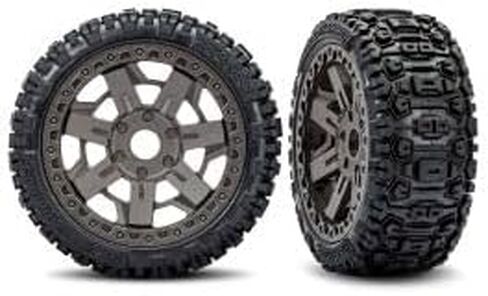 Traxxas 9071-GRAY - Jato 4X4 Sledgehammer إطارات منخفضة اللصق مسبقًا، رمادي (2) in Saudi Arabia