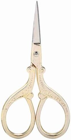 Vintage European Style Scissors, Golden Stainless Steel Sewing Scissors for Cross Stitch Cutting Embroidery Handcraft Craft Art Work DIY Tool in Saudi Arabia