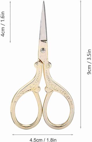 Vintage European Style Scissors, Golden Stainless Steel Sewing Scissors for Cross Stitch Cutting Embroidery Handcraft Craft Art Work DIY Tool in Saudi Arabia