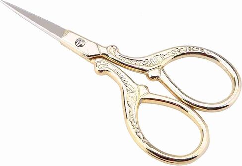 Vintage European Style Scissors, Golden Stainless Steel Sewing Scissors for Cross Stitch Cutting Embroidery Handcraft Craft Art Work DIY Tool in Saudi Arabia