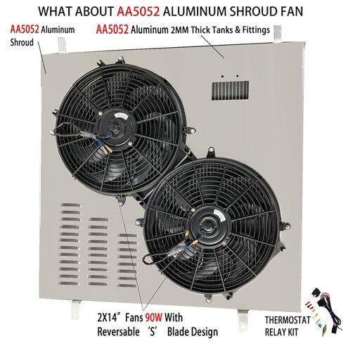 Aluminum Shroud Fan Relay for 2003-2007 Ford F250,F350 F-450 F-550 Super Duty/Powerstroke/Excursion 6.0L Diesel with 2 X 14 Fans in Saudi Arabia