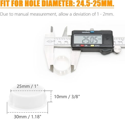 15PCS 38mm(1 1/2") White Hole Plugs Plastic Flush Type Hole Plugs Snap in Locking Hole Tube, Furniture Fencing Post Pipe Insert End Caps (White) in Kuwait