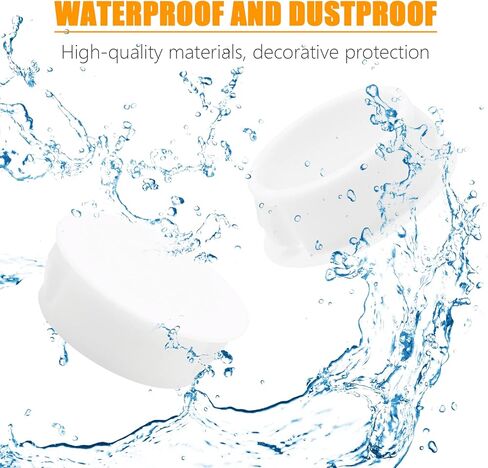 15PCS 38mm(1 1/2") White Hole Plugs Plastic Flush Type Hole Plugs Snap in Locking Hole Tube, Furniture Fencing Post Pipe Insert End Caps (White) in Kuwait