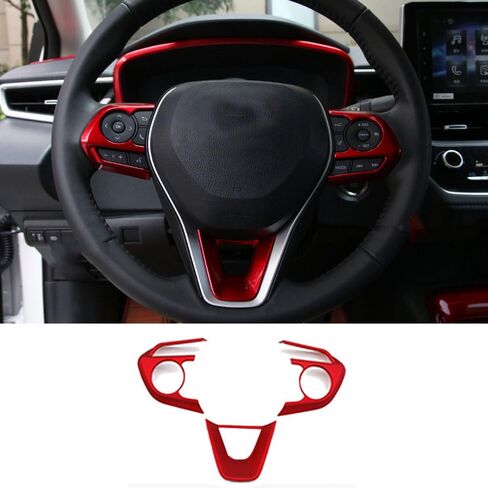 BOYUER for Toyota Corolla 2020-2026 Corolla Cross/ 2019-2025 Corolla Hatchback 3PCS ABS Steering Wheel Panel Cover Trim Sticker Car Interior Accessories Decoration Panel Moulding Trims(Wine red) in Saudi Arabia