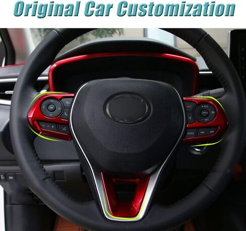 BOYUER for Toyota Corolla 2020-2026 Corolla Cross/ 2019-2025 Corolla Hatchback 3PCS ABS Steering Wheel Panel Cover Trim Sticker Car Interior Accessories Decoration Panel Moulding Trims(Wine red) in Saudi Arabia