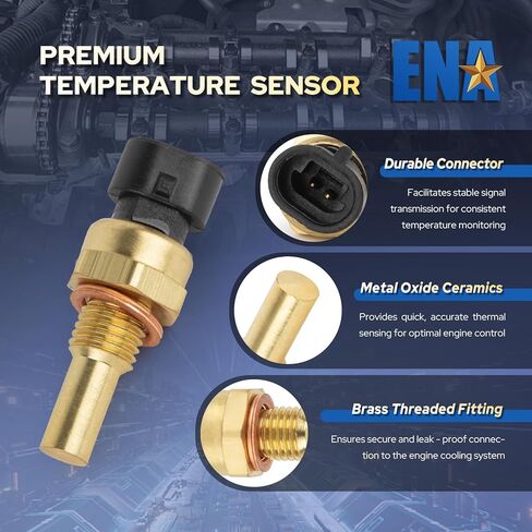 ENA Engine Coolant Temperature Sensor Compatible with Chevy Chevrolet GMC Cadillac Buick Silverado 1500 2500 HD 3500 HD Camaro CTS G5 2.0L 3.0L 4.8L l4 V6 V8 2011 2012 2013 2014 2015 Replaces TX89 in Saudi Arabia