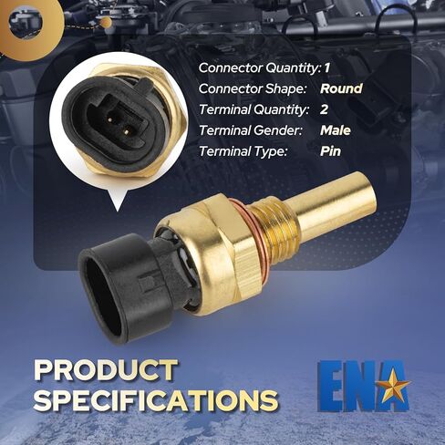 ENA Engine Coolant Temperature Sensor Compatible with Chevy Chevrolet GMC Cadillac Buick Silverado 1500 2500 HD 3500 HD Camaro CTS G5 2.0L 3.0L 4.8L l4 V6 V8 2011 2012 2013 2014 2015 Replaces TX89 in Saudi Arabia