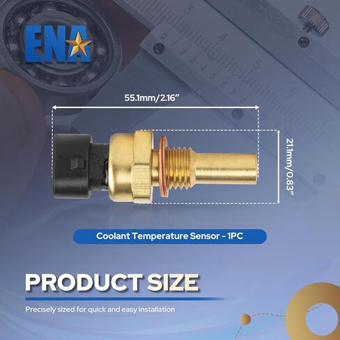 ENA Engine Coolant Temperature Sensor Compatible with Chevy Chevrolet GMC Cadillac Buick Silverado 1500 2500 HD 3500 HD Camaro CTS G5 2.0L 3.0L 4.8L l4 V6 V8 2011 2012 2013 2014 2015 Replaces TX89 in Saudi Arabia