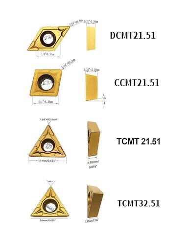 zouzmin 10pcs TCMT32.51 TCMT16T304 Carbide Inserts External Turning Inserts + 10pcs M4x10 Alloy Steel Hex Screws + 1pc T15 Wrench Cutting Tools in Kuwait