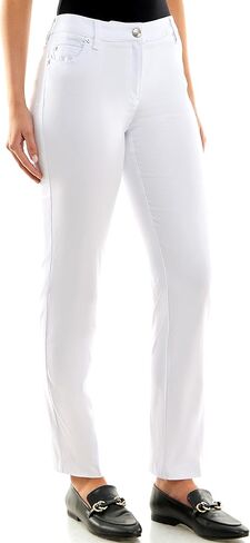 Zac & Rachel Women's Millennium Fabric Pull-On Slim Leg Pant, Heathered Smoke, 12 in Kuwait