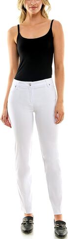 Zac & Rachel Women's Millennium Fabric Pull-On Slim Leg Pant, Heathered Smoke, 12 in Kuwait