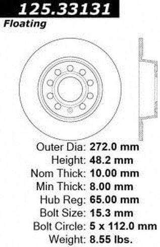 Centric Parts Disc Brake Rotor 125.33131 in Saudi Arabia