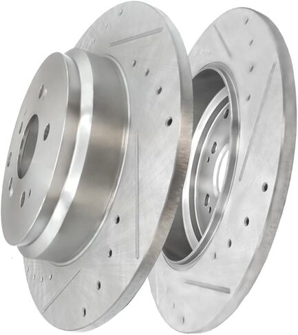 PM Auto Rear 333.5mm Drilled Slotted Disc Brake Rotors Replacement For 2009-2015 Honda Pilot, Automotive Replacement Brake Rotors in Saudi Arabia