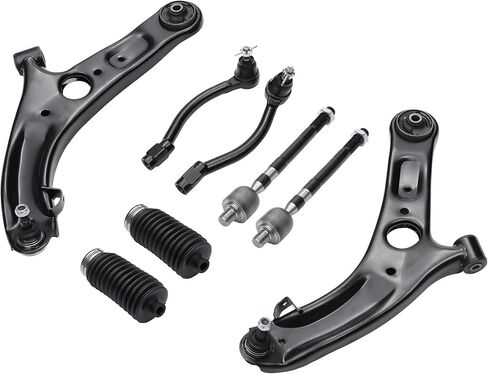 X AUTOHAUX 8pcs Front Suspension Kit Lower Control Arm Inner Outer Tie Rod End with Boots for Hyundai Elantra 2011-2013 No.K622232/EV800886/ES801074 in Saudi Arabia