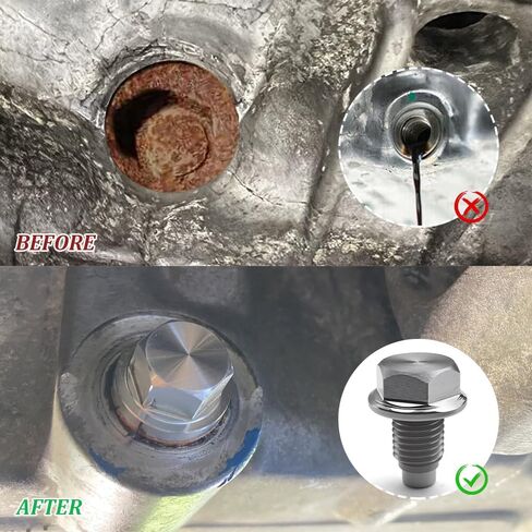 M16 x1.5 Magnetic Oil Drain Plug, Stainless Steel Oil Pan Drain Nut Bolt with 5PCS Copper Crush Washer, Anti Leakage, Universal Leak-proof Replacement, Car Accessories Fit for Cars, Motorcycles, Boats in Saudi Arabia