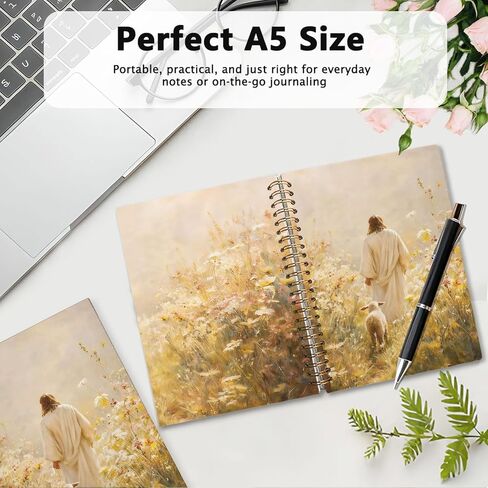 RTXLEZM Jesus and Lamb Christian Notebook Journal,Prayer Journal for Woman,Bible Notebooks for Note Taking,Faith Based Gifts,Christian Religious Hardcover Spiral Notebook 5.5x8.3 Inch in Saudi Arabia