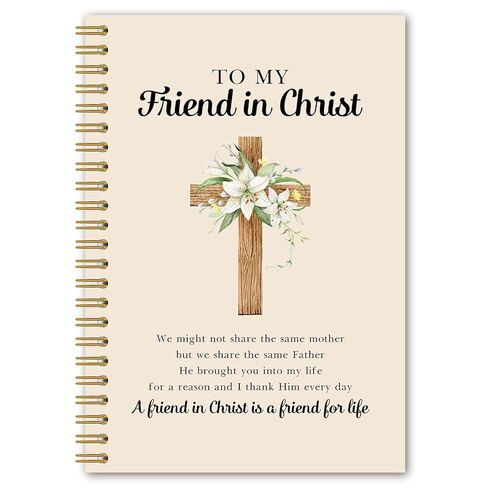 BEHIFL Friend in Christ Christian Spiral Notebook Bible Verse Journal, Flower Christian Gifts for Women，Religious Gifts for Friend in Christ，Church Notes Notebook, 5.5x8.5 Inches in Saudi Arabia