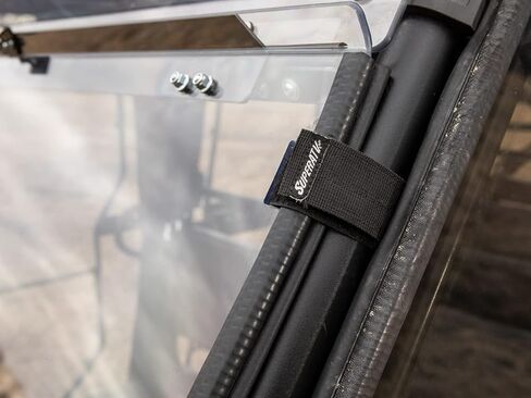 SuperATV Heavy Duty Scratch Resistant 3-in-1 Flip Down Windshield Compatible With Kawasaki Mule Pro FXT / FX / DXT / DX (2015+) - Switch Between Full, Flip, and Half Windshield | USA Made in Saudi Arabia