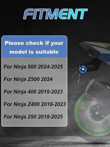 Fender Eliminator Kit for Ninja,Iron License Plate Frame Bracket Mount Holder Tail Tidy for Motorcycle Ninja 500 24-25/Ninja Z500 24/Ninja 400 Z400 18-23/Ninja 250 18-25 in Saudi Arabia