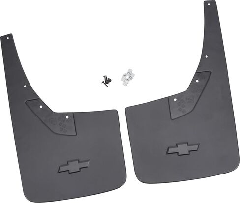 GM Accessories 22894865 Rear Flat Splash Guards in Black with Bowtie Logo in Saudi Arabia