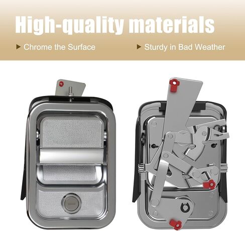 مقبض الباب الخارجي جانب السائق الأيسر متوافق مع 2000-2011 Freightliner Columbia استبدال A18-42228-000 A18-42228-002، مع مفاتيح، كروم (أجهزة سوداء) in Kuwait