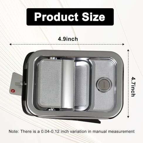 مقبض الباب الخارجي جانب السائق الأيسر متوافق مع 2000-2011 Freightliner Columbia استبدال A18-42228-000 A18-42228-002، مع مفاتيح، كروم (أجهزة سوداء) in Kuwait