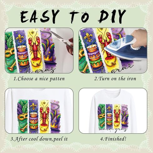 Dazoratix Easter Day Iron on Transfer - 30 Sheets Cute Happy Bunny Egg DTF Ready to Press Heat Patches Bulk Colorful Decals Vinyl Stickers for T Shirts Clothing Pillow Bag DIY Crafts Gifts Decorations in Saudi Arabia