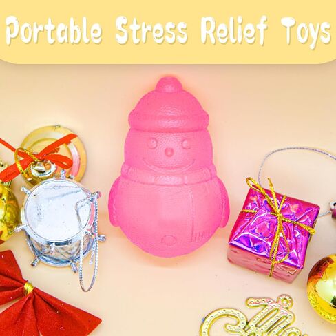Christmas Snowman Squishy Fidget Toy, Slow Rebound Fun Stress Relief Squeeze Toy, Tactile Anxiety Relief Desk Fidget for Adults, Festive with Quirky Charm, Stocking Stuffer Gift in Saudi Arabia