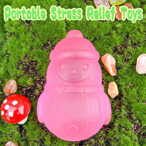 Christmas Snowman Squishy Fidget Toy, Slow Rebound Fun Stress Relief Squeeze Toy, Tactile Anxiety Relief Desk Fidget for Adults, Festive with Quirky Charm, Stocking Stuffer Gift in Saudi Arabia