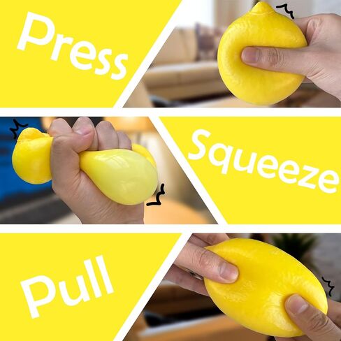 ألعاب ZTATU Fruit Taba Squishy Fidget للأطفال - كرات ضغط ليمون واقعية للبالغين والأطفال كرة إسفنجية حسية ناعمة إلى حد ما - لعبة تخفيف التوتر للمكتب - عيد الميلاد، عيد الميلاد، هدايا حفلات عيد الفصح in Kuwait