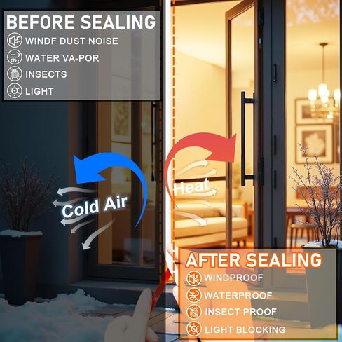 Rubber Weather Stripping Door Seal Strip, Self-Adhesive Door Weather Stripping Strip, Soundproof D Shape Waterproof Weatherstripping for Door Frame Windows Insulation (23ft,White) in Kuwait