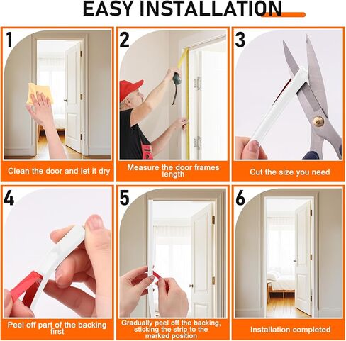 Rubber Weather Stripping Door Seal Strip, Self-Adhesive Door Weather Stripping Strip, Soundproof D Shape Waterproof Weatherstripping for Door Frame Windows Insulation (23ft,White) in Kuwait