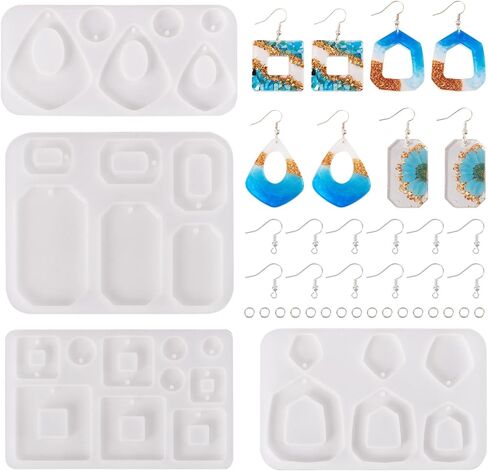 1 Pc Cat Shaped Pendant Silicone Mold Earring Making Kit Cute Cat Kitten Resin Casting Molds with Earring Hook Jump Ring for DIY Keyrings Pet Tag Charm Jewelry Making Hanging Ornament in Saudi Arabia