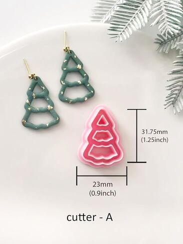 Christmas Polymer Clay Cutters, Winter Earring Cutters for Clay Jewelry, 4 Shapes Christmas Earring Making Kits, Tree in Saudi Arabia