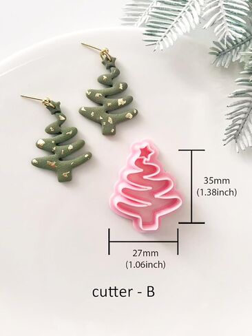 Christmas Polymer Clay Cutters, Winter Earring Cutters for Clay Jewelry, 4 Shapes Christmas Earring Making Kits, Tree in Saudi Arabia