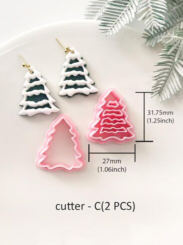 Christmas Polymer Clay Cutters, Winter Earring Cutters for Clay Jewelry, 4 Shapes Christmas Earring Making Kits, Tree in Saudi Arabia