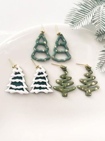 Christmas Polymer Clay Cutters, Winter Earring Cutters for Clay Jewelry, 4 Shapes Christmas Earring Making Kits, Tree in Saudi Arabia