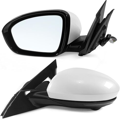 Right Passenger Side Mirror Assembly Fits 2019 2020 2021 2022 2023 2024 Nissan Altima Sedan with Power Glass Heated Turn Signal Manual Folding Match Black Replace NI1321313(6Pins) in Saudi Arabia