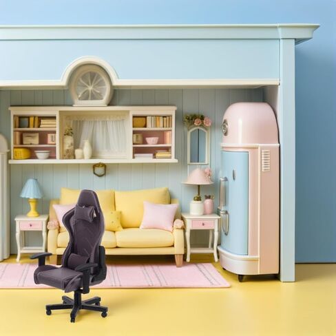 Garneck 1:12 Miniature Gaming Chair Ornament for Dollhouse: Plastic Tiny Office Computer Chair Model Decor Dollhouse Furniture Accessories for Collector Gamer in Saudi Arabia