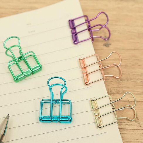 Creative Bright Color Plating Long-Tail Binder/Rose Gold Bills Loose-Leaf Folder/Small Hollow Metal Clips in Saudi Arabia