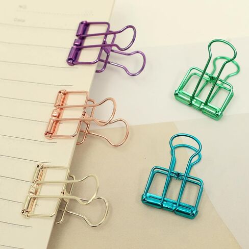 Creative Bright Color Plating Long-Tail Binder/Rose Gold Bills Loose-Leaf Folder/Small Hollow Metal Clips in Saudi Arabia