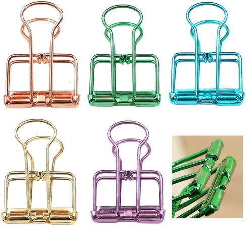 Creative Bright Color Plating Long-Tail Binder/Rose Gold Bills Loose-Leaf Folder/Small Hollow Metal Clips in Saudi Arabia