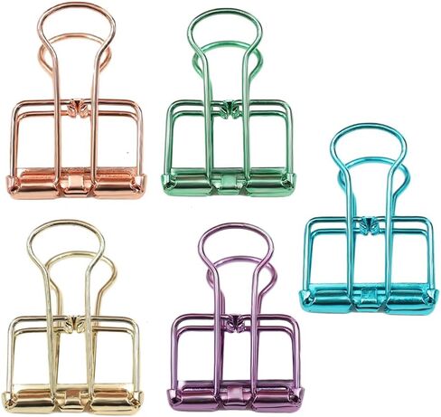 Creative Bright Color Plating Long-Tail Binder/Rose Gold Bills Loose-Leaf Folder/Small Hollow Metal Clips in Saudi Arabia