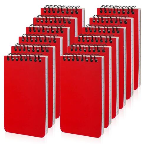 12 Pack mini Spiral Steno Pads,3x5 Inch Small Notepads,Mini Memo Spiral Notepads, Small Pocket Notebooks, College Ruled Lined Note Pads For Kids Adults Outdoor ,Home,School,Office,75 Sheets/150 Pages (Red) in Saudi Arabia