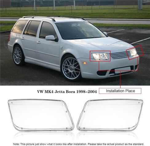 زوج واحد من البلاستيك الشفاف للمصابيح الأمامية غطاء بديل متوافق مع VW MK4 Jetta Bora 1998-2004 غطاء المصباح البلاستيكي in Saudi Arabia
